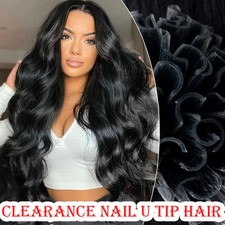 CLEARANCE Nail U Tip Keratin Glue Bondings Pre-bonded Remy Human Hair Extensions