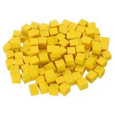 200Pcs Wood Blocks for Crafts, 1cm Cube Pine Wood Square Block, Yellow