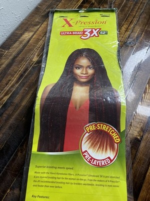 X-Pression Ultra Braid 3X Pre-Stretched 52'' Braiding Hair Color 2T1B/27 Ombre