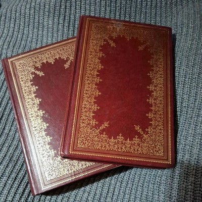 Burgundy And Gold Faux Leather Bound  Lord Of Rings Trilogy And The Hobbit