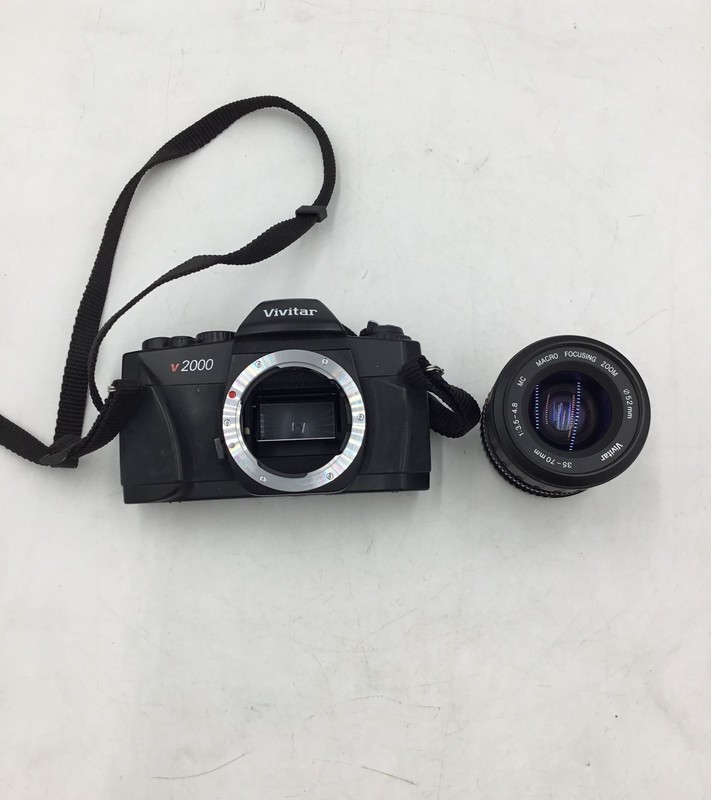 Vintage Vivitar V2000 35mm SLR Film Camera with 35-70mm Zoom Lens Pentax K Mount