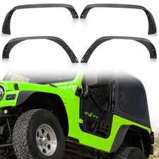 4pcs For 1997-2006 Jeep Wrangler Tjlj Wheel Fender Flares Flat Mud Flap Frontr