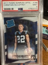 2017 Donruss Optic #168 Christian McCaffrey Rated Rookie Silver Base PSA 9 B