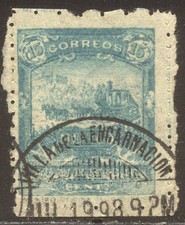 MEXICO #263b Used - 1896 15c Bright Blue ($125)