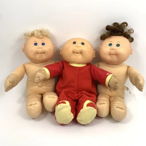 Lot of 3 Hasbro 1980s Cabbage Patch Preemie Doll & 1 CPK Outfit Read Description