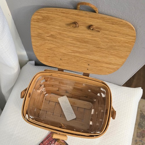 Longaberger Kiddie Cartera Cesta Llave Té Sin Usar Tejido Almacenamiento con Protector - Imagen 9 de 10