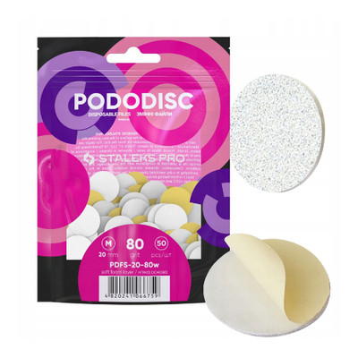 Replacement surfaces for pedicure disc Pododisc M, 80 grit, soft base Staleks Pr