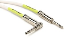 Ernie Ball P06400 PVC Straight to Right Angle Instrument Cable - 15-foot, White