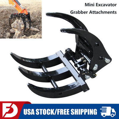 1-1.5Ton Mini Excavator Grabber Attachments for Mini Digger Wood Grabber Grapple