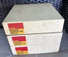Lot Of 3 Kodak Carousel Transvue 140 Slide Tray with Boxes USED Vintage USA