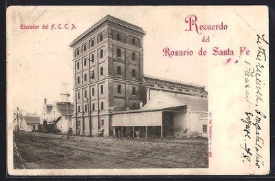 Rosario de Santa Fe, Elevador del F. C. C. A., Ansichtskarte 1904 