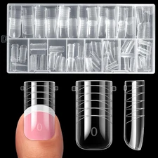 Dual Nail Forms for Poly Nail Gel 160PCS Acrylic Straight Square Nail Tips Forms