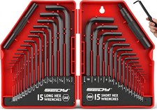 32-Piece Hex Key Wrench Set, Metric and SAE Allen (0.028-3/8 inch, 0.7-10 mm)