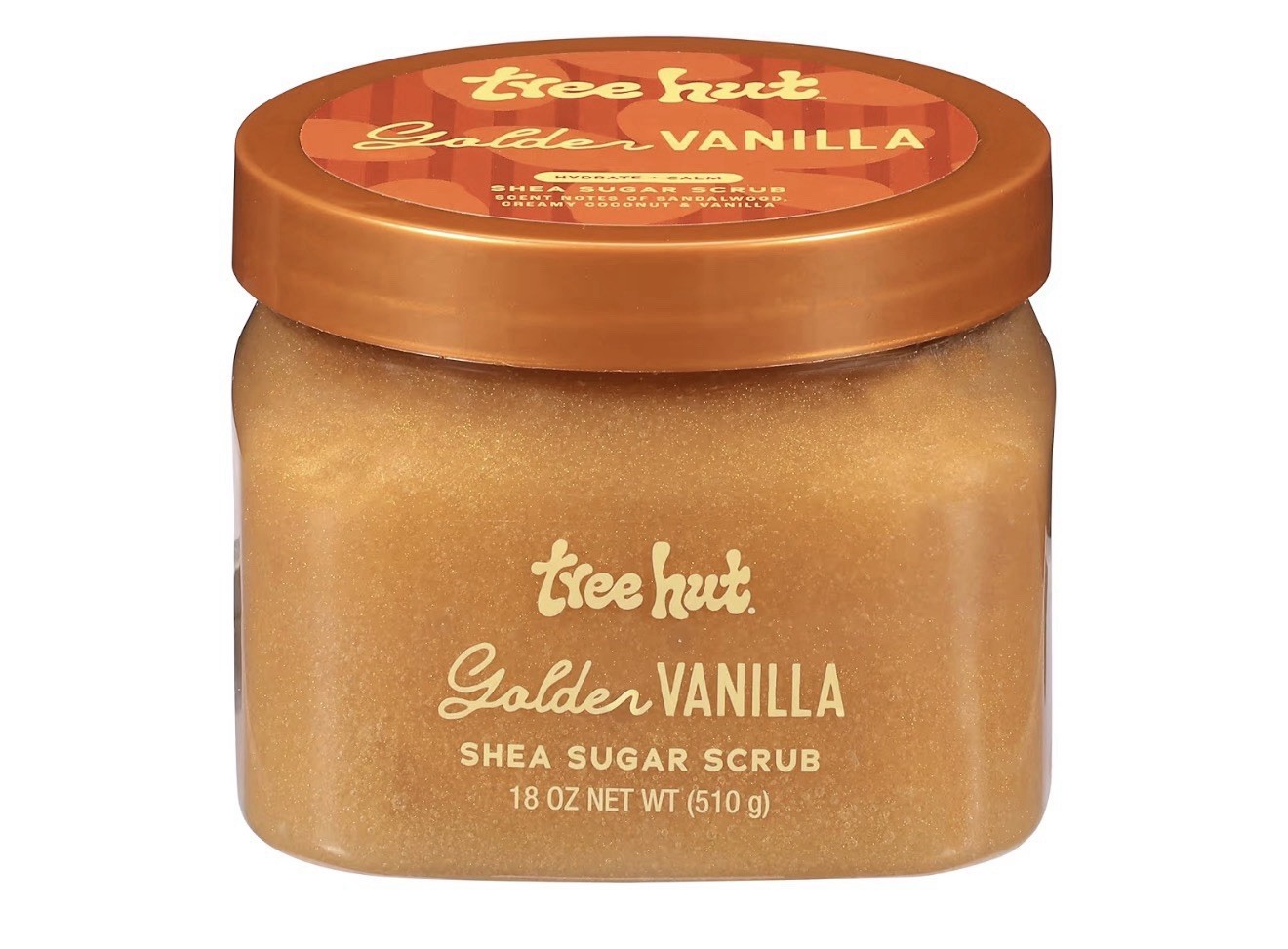 Tree Hut Golden Vanilla Shea Sugar Scrub, Exfoliating Scrub- New