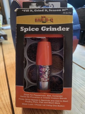 Mr. Bar-B-Q Electric Spice Grinder Adjustable Coarseness Orange Stainless Steel
