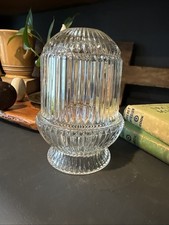 Homco Vintage Clear Ribbed Glass Fairy Lamp-Perfect Condition
