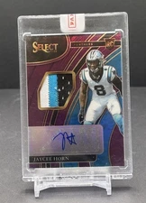 Jaycee Horn 2021 Select Purple Rookie Patch Auto /49 #RSM-JHO Auto RC RPA