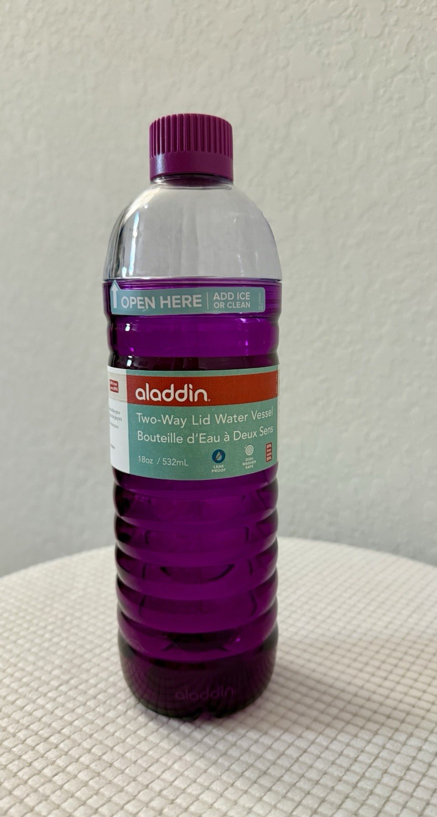 Aladdin Two-Way Lid Water Vessel, 18oz, Purplish Pink , Rare
