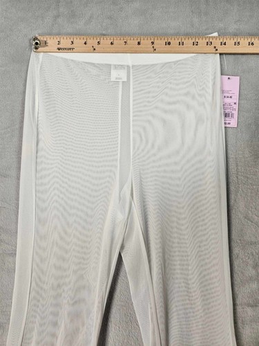 Pantalones de mujer Wild Fable de malla cintura alta acampanados pequeños blancos - Imagen 3 de 12