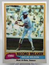 Willie Wilson - 1981 Topps - Record Breaker  #208 Kansas City Royals