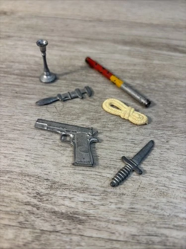 1960 Vintage Clue Board Game WEAPONS (6) Parker Brothers REPLACEMENT Part Piece