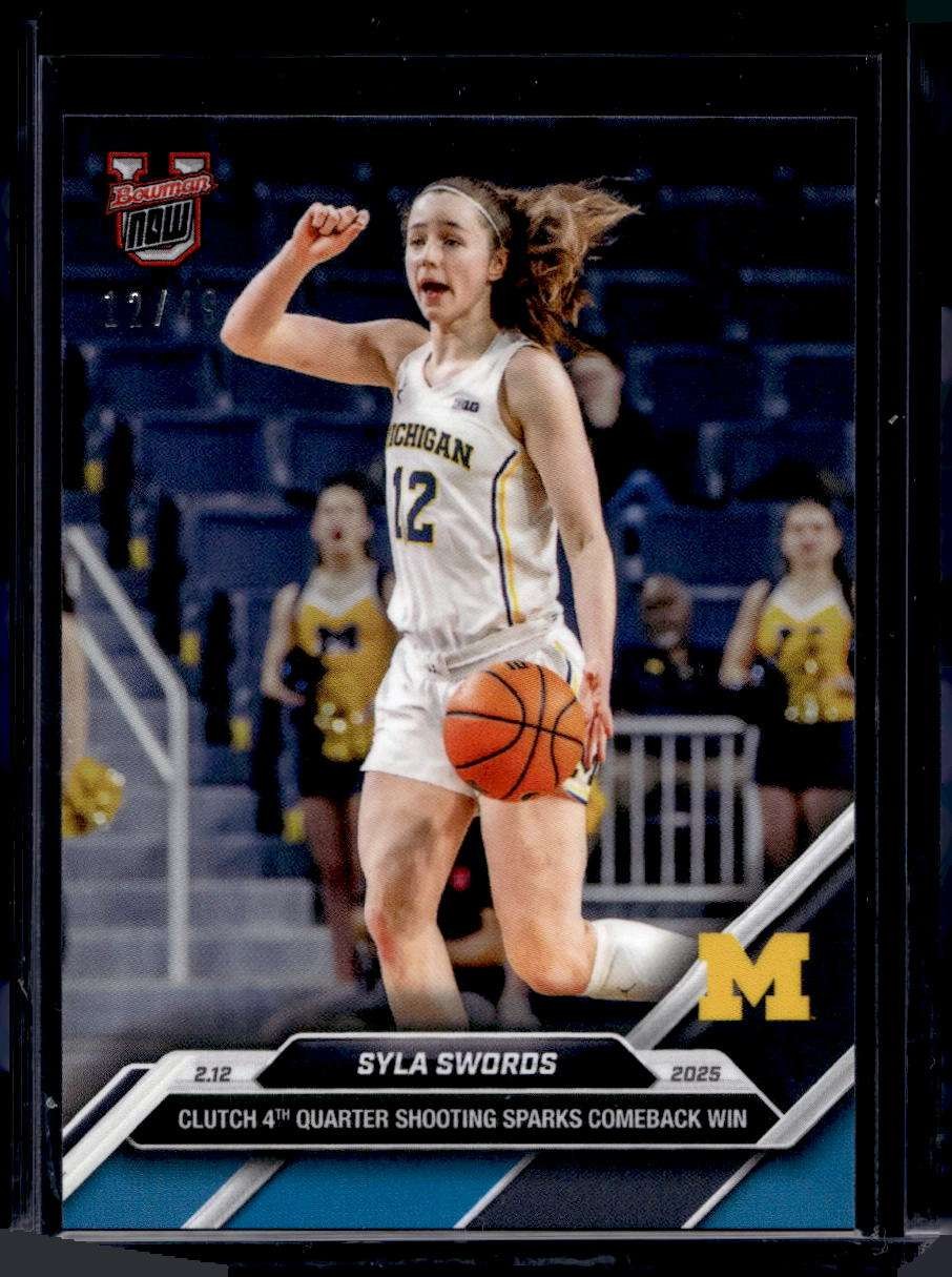 2024-25 Bowman U Now Topps #65 Syla Swords Blue Parallel Card #d 12/49
