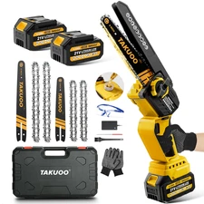 6"+8"Mini Handheld Electric Chainsaw Cordless Chain Saw Wood Cutter Rechargeable