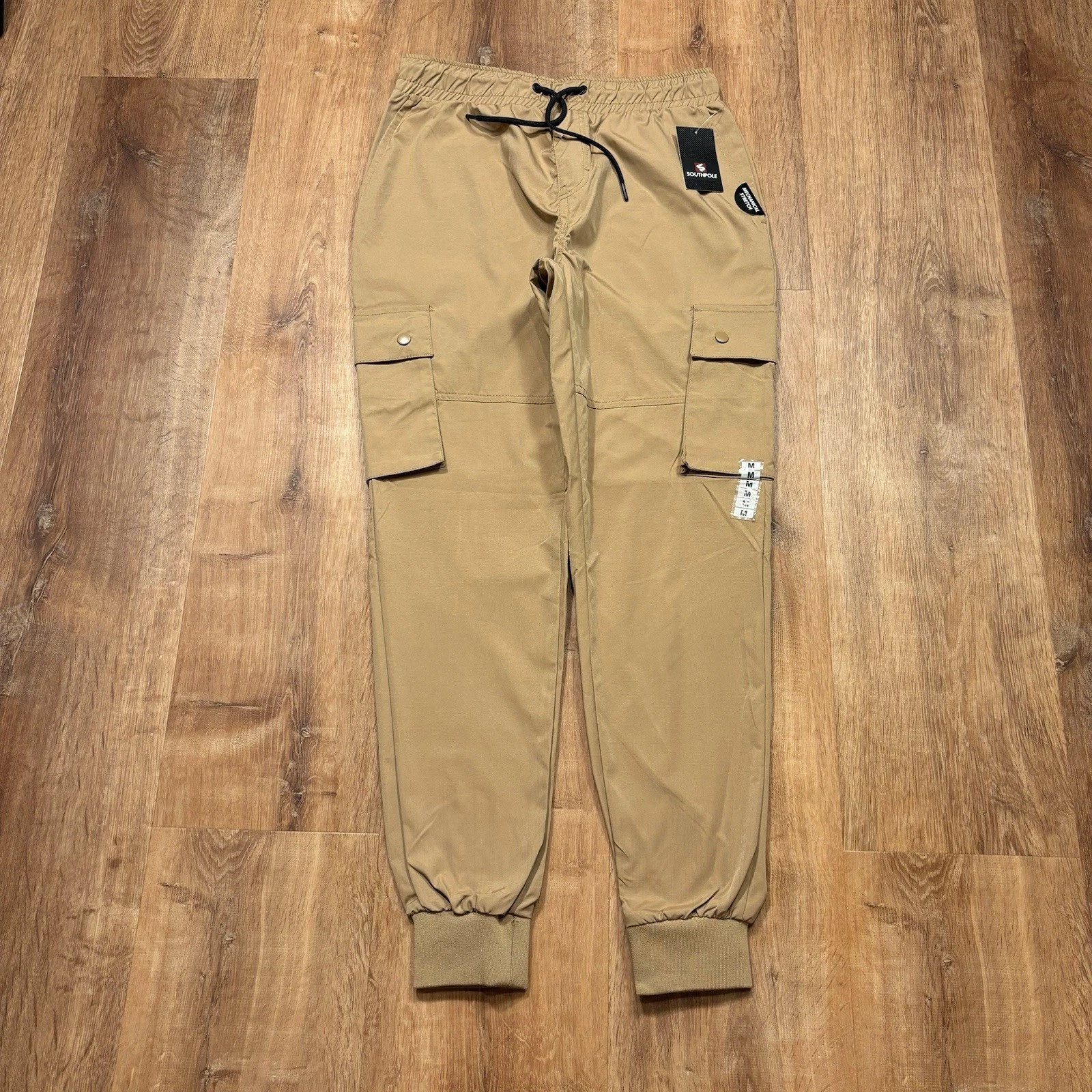 Vintage NWT Southpole Windreaker Joggers Track Pants Tan Brown Medium Y2K Nylon