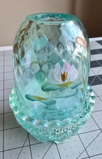 Fenton Glass Hand Painted Fairy Lamp Signed Jo Reynolds Flawless Beauty 4.75"