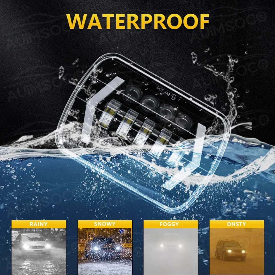 Conjunto de faros LED de haz alto/bajo con DRL para Chevrolet S10 1982-1993 2x 5X7 7x6" Foto 4 de 4