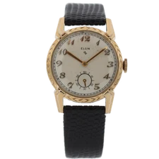 Vintage 29.5mm Elgin Jobber Case Men's Mechanical Wristwatch Steel & 10k RGP