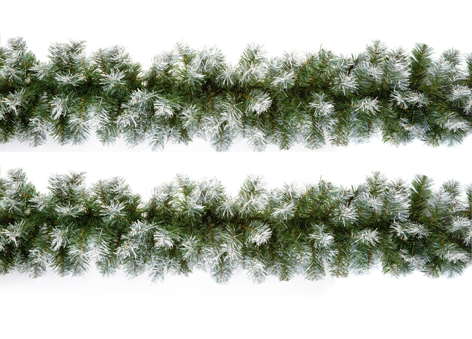 2 Artificial Christmas Garlands Snow Tipped Green Premier Fireplace Decor 2.7M
