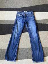 Big Star Jeans Women 27S Maddie Boot Dark Wash Thick Stitch Stretch Whiskered