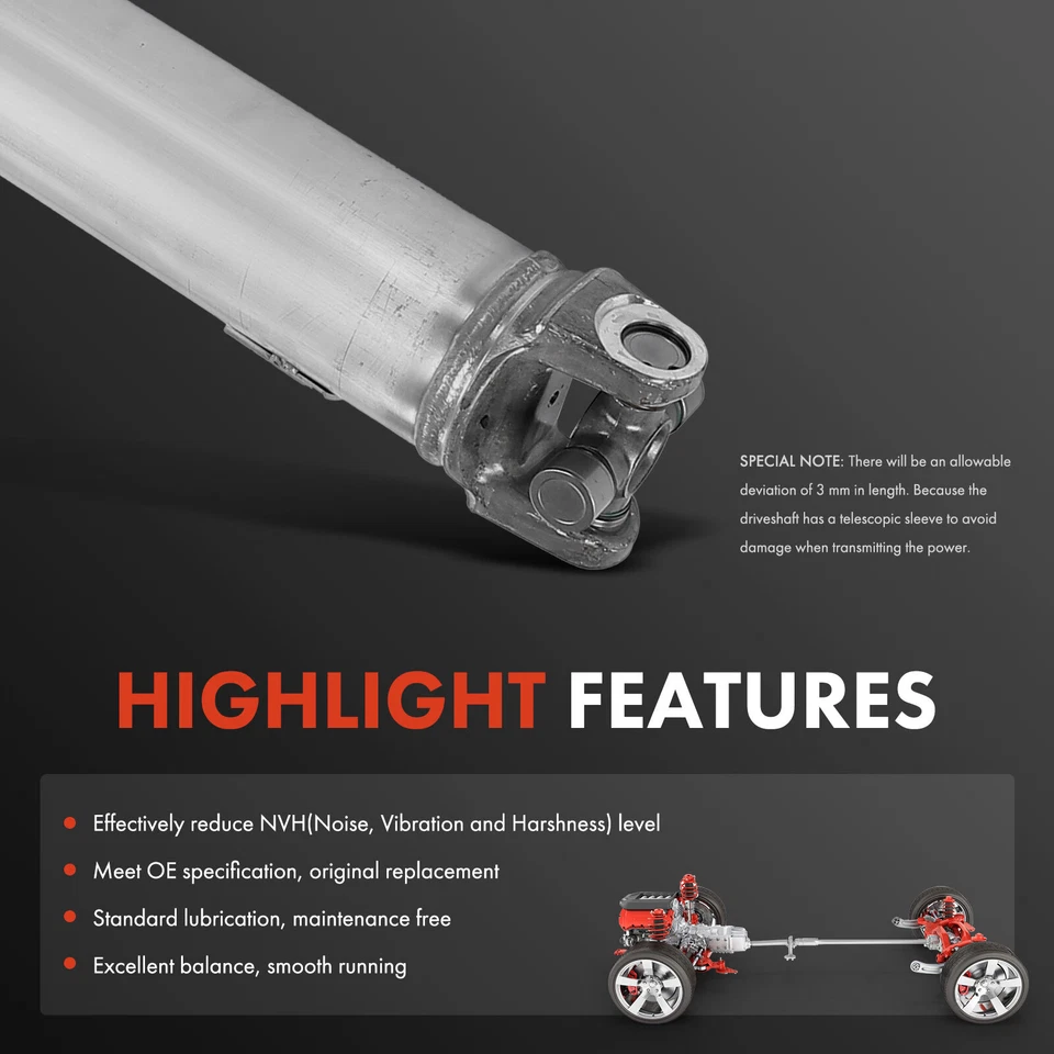 Задний алюминиевый опорный вал карданного вала в сборе для Chevy Express GMC Savana 2500 RWD - Изображение 4 из 4