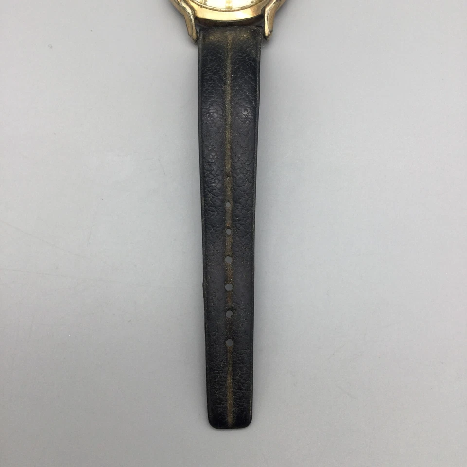 Vintage Waltham 65 Watch Men 35mm 10K Rolled Gold Leather Automatic Self Wind - Image 4 of 4