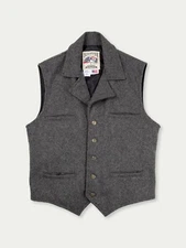Schaefer Western Wool Vest Size XL Charcoal Gray Cattle Baron Style 805