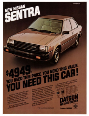 1982 Nissan Sentra Vintage Original Print Ad Brown Datsun Car You Need This Car Ebay
