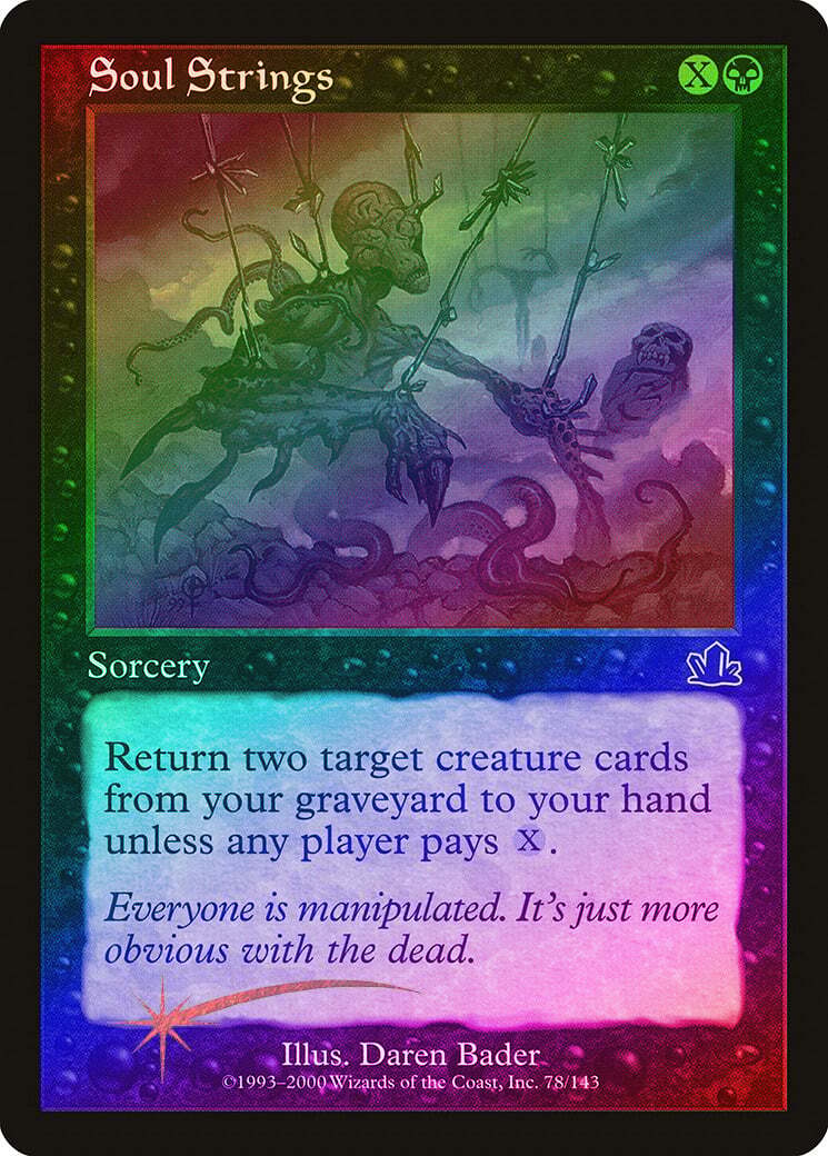 Soul Strings FOIL Prophecy HEAVILY PLD Black Common MAGIC