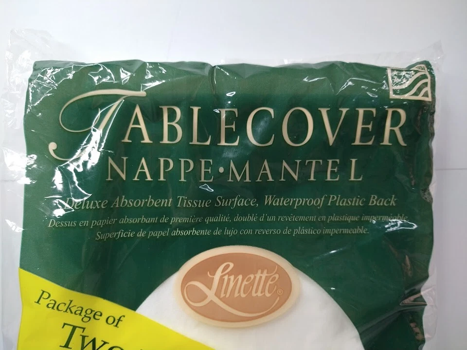 Linette Tablecover 2 Ply Tissue 54 x 108"  2 in Package White - Image 2 of 4