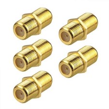 Coaxial Cable Connector,RG6 Coax F-Type Gold Plated Adapter Female to Female,5PC