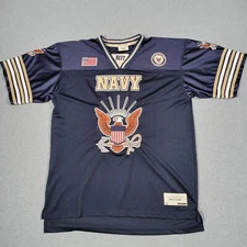 US Navy Football Jersey Mens XL Blue Eagle Anchor Big Logo Embroidered Stitched