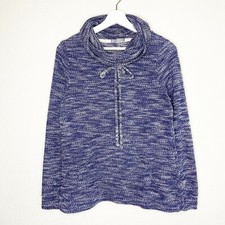 Loveappella Drawstring Cowl Neck Kangaroo Pocket Sweater M