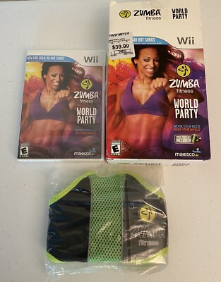 Zumba Fitness World Party w/ Fitness Belt Nintendo Wii Factory Sealed Open Box