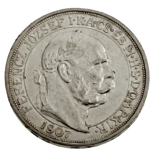 1907 SWEDEN King Oscar II Wedding to Lady Sophia Silver 2 Kronor