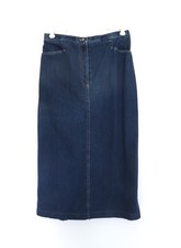 KORET City Blues VTG Denim Skirt Pocket Elastic Back Waist with a back skit 10