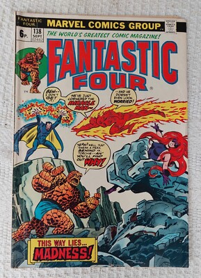 Fantastic Four #138 9/1973 (4,0 sehr guter Zustand) UKPV Miracle Man Wirbelsäulenrolle