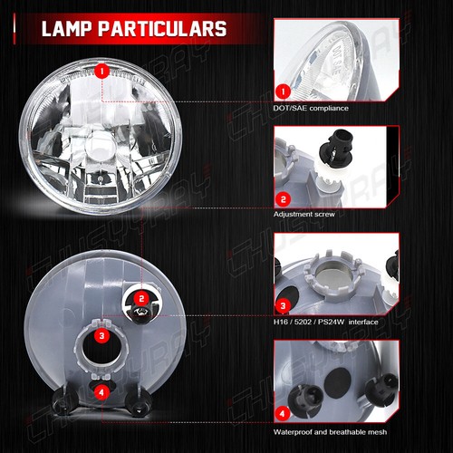 Pair For 2007-2012 GMC Acadia Fog lights Clear Bumper Driving Lamps w/ Bulbs - Foto 16 di 16