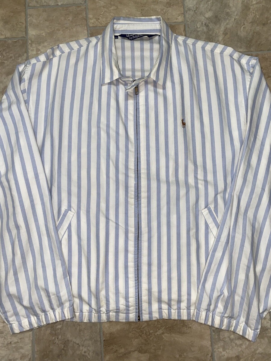 Vintage 90s Polo Ralph Lauren Stripped Harrington Jacket Blue Vintage 90s Polo Ralph Lauren Stripped Harrington Jacket Blue