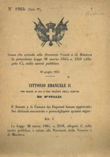extends to the Provinces of Veneto and Mantua the previous Law 20 Mar (RD-1761)