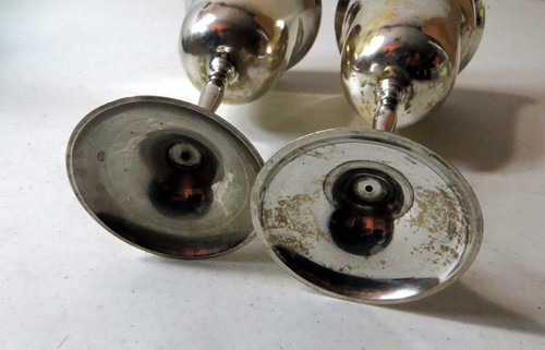 Vintage Silver plated over Brass Goblet Pair - Picture 6 of 8